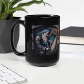 He's A Harp Wizard Black Glossy Mug - Beyond T-shirts